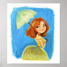 gouache lady posters