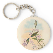 Gould Hummingbirds and Orchids Keychain