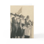 goup with flag boy with binoculars greeting cards