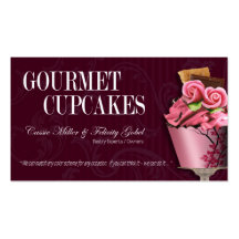 "Gourmet Cupcakes" - Fancy Desserts, Pastries Business Cards