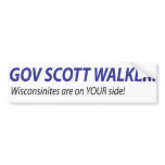 Gov Scott Walker Bumper Sticker bumper stickers
