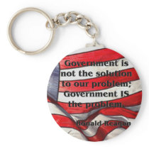 Government is not the solution - Reagan Quote Keychains