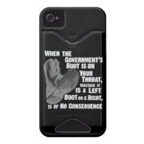Government Jack Boot On Your Neck Iphone 4 Id Cover