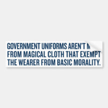 Government Uniforms Bumper Sticker