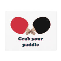 Grab Your Paddle Ping Pong Postcard