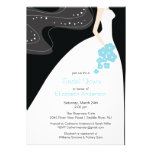 Graceful Bride Bridal Shower Invitation Turquoise