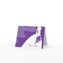 Graceful Purple Bride Thank You Note Card
