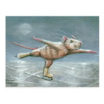 Graceful Rat Skating Postcard