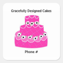 Gracefully Designed Cakes Square Stickers