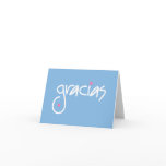 Gracias blue thank you in any language greeting card