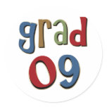Grad 09 round sticker