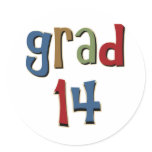 Grad 14 round stickers