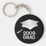 Grad 2009 Key Ring - Silver and Black Key Chains