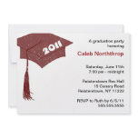 Grad Cap Sketch Brown Red 2011 invitation