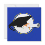 Grad Cap Tilt w/ School Colors Blue And Gold Custom Announcements
