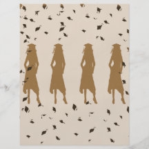 Grad Female Silhouettes Tan and Black Custom Flyer