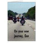 GRAD-ON YOUR NEW JOURNEY SON FROM SINGLE PARENT GREETING CARD