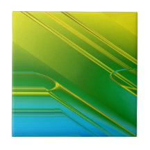 Gradient Geometric in Blues & Yellows Ceramic Tile