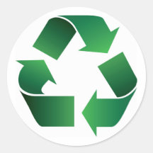 Gradient recycle icon round stickers