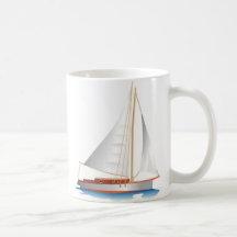 Gradient Style Sailboat Coffee Mugs