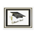 Graduate Black Thank You Postcard