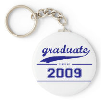 Graduate Class of 2009 Key Ring - Blue and White
