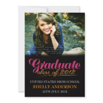 Graduate Class of 2012 Modern Pink & Orange Invite