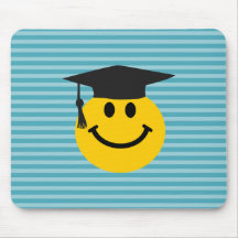Graduate smiley face mouse pad
