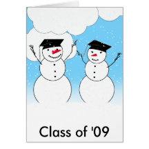 Graduating Snowmen Greeting Card