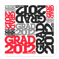 Graduation 2012 Sticker Black Red
