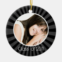 Graduation Black Photo Christmas Ornament