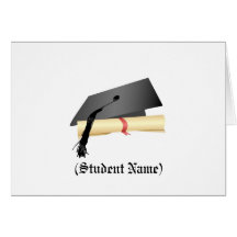 Graduation Cap and Diploma,Personalised Stationery Greeting Card