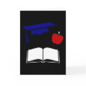 Graduation Cap Book Apple on Black cards