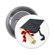 Graduation Cap & Diploma Pinback Button
