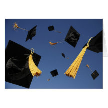 Graduation Card- Caps in Air