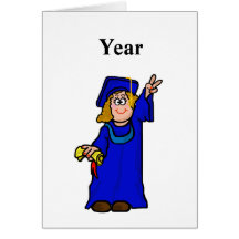 Graduation Card - Customise Year  Cartoon Female V