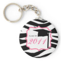 Graduation Class Of 2011 - Zebra Print & Pink keychains