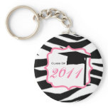 Graduation Class Of 2011 - Zebra Print & Pink keychains