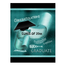 Graduation class of 20xx congratulations post cards