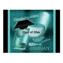 Graduation class of 20xx congratulations postcards