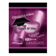Graduation class of 20xx congratulations postcards