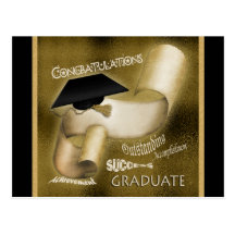 Graduation gifts men women elegant postcards