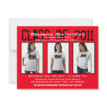 Graduation Invitation Add 3 Photos Red A1