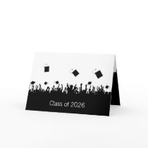 Graduation Invitation of Crowd Tossing Caps