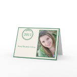 Graduation Medallion Invitation-green cards