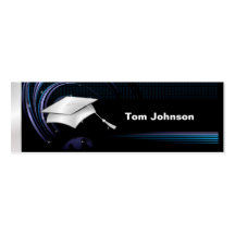 Graduation Name Cards - Blue and Silver Business Card Template