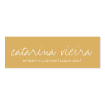 Graduation Name Gold White Class 2013 Simple Business Card Template