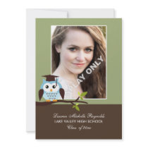 Graduation Owl Photo Open House Invitation