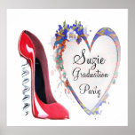 Graduation Party, Customisable Corkscrew Red Stile posters