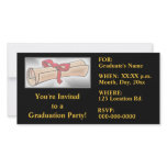Graduation Party Invitations - Black-Gold Photo Greeting Card